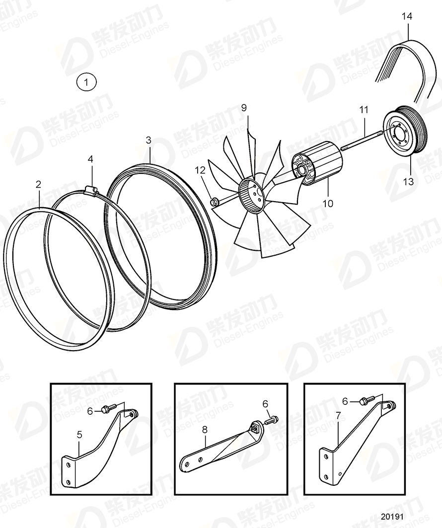 VOLVO Fan hub 3883329 Drawing